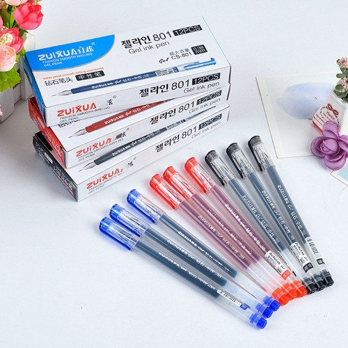 Diamond-shaped large-capacity ballpoint pen, creative cute needle-tube office signing pen, student writing pen wholesale, neutral pen