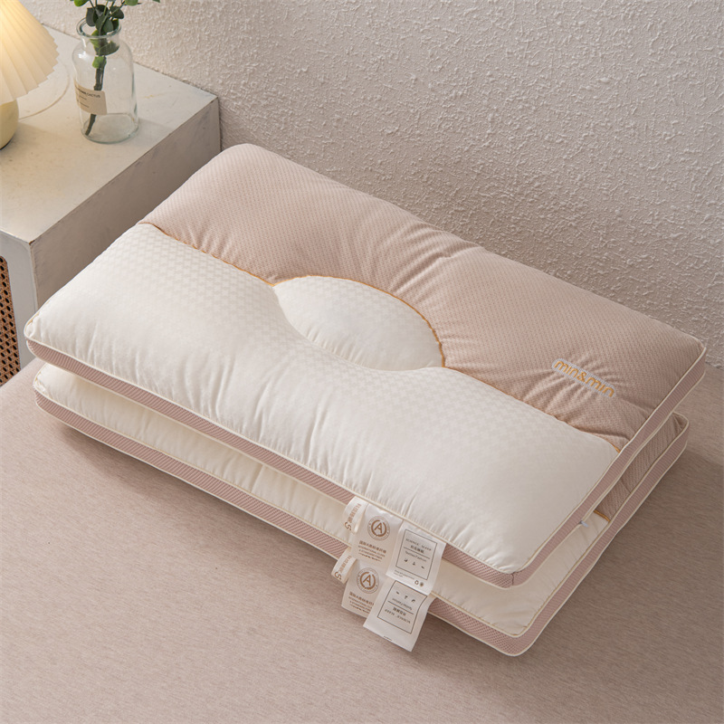 Almohada, núcleo de almohada, protección de la columna cervical, ayuda a dormir, hogar para adultos, niños, dormitorio de estudiantes, un par de almohadas para dormir laterales individuales, cabeza entera 4