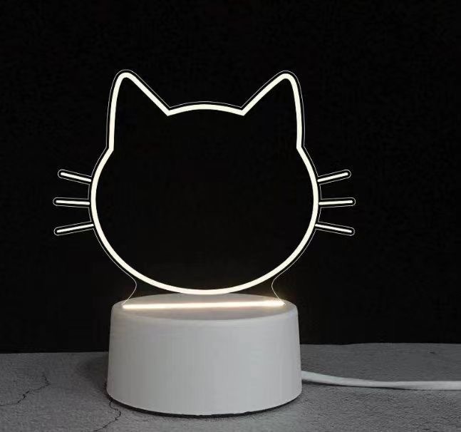 atmósfera de venta cruzada 3D tablero de mensajes luz de noche sueño creativo protección de ojos dormitorio luz de cabecera DIY luz USB transparente