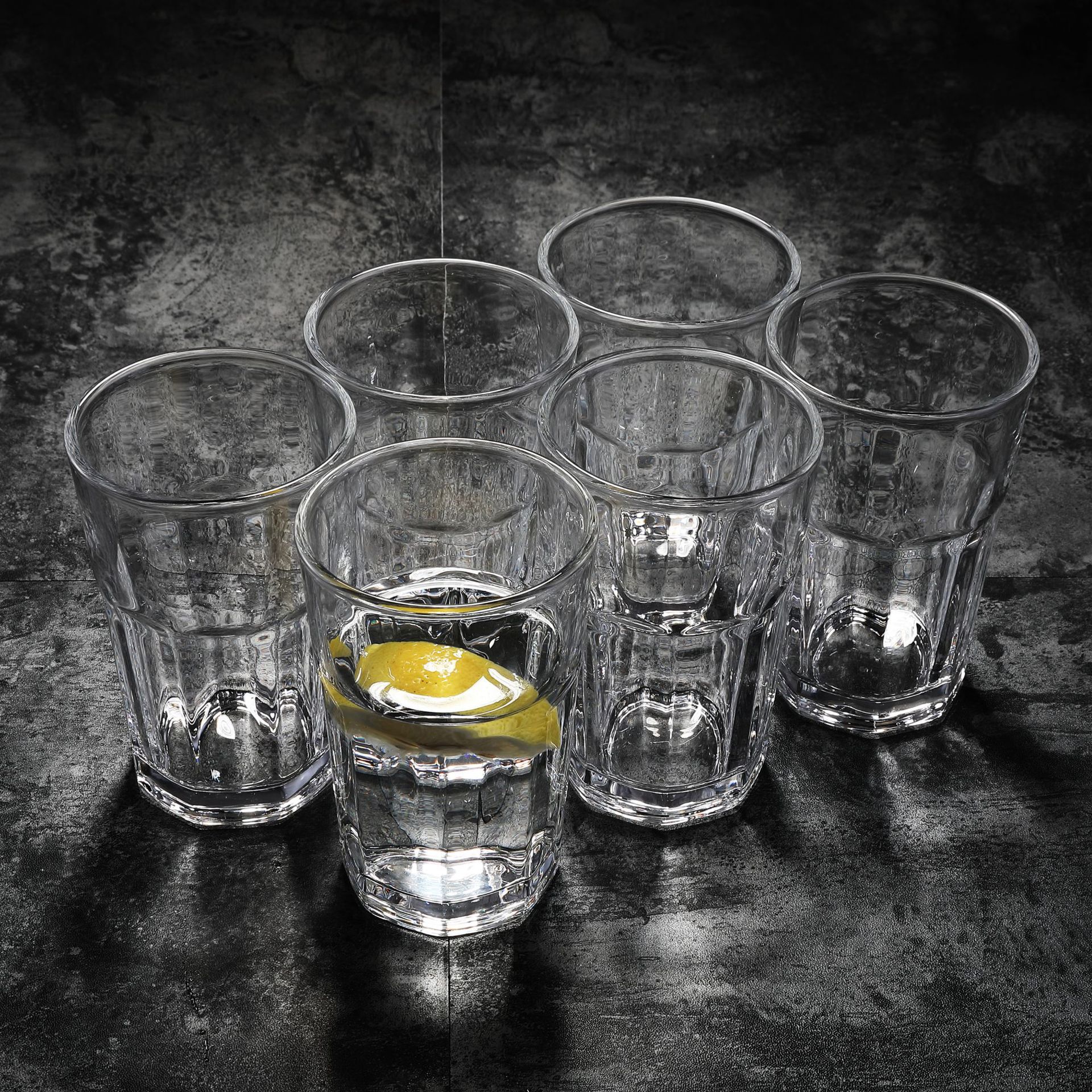Vidrio templado Barra de KTV engrosada taza octogonal taza de té resistente a la caída whisky copa de vino bebida fría vaso de cerveza