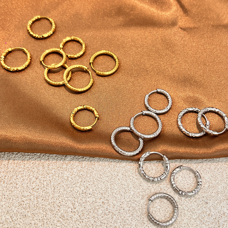 European and American 18K Gold Titanium Steel Earrings Accessible Luxury Fashion Simple High-End Earrings Non-Fading Stainless Steel Jewelry Wholesale
