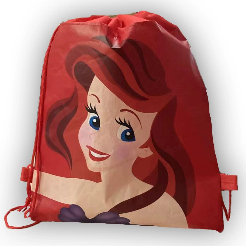 Drawstring Backpack Cartoon Storage Bag, Non-woven Double-Sided Pocket, 34×27 cm