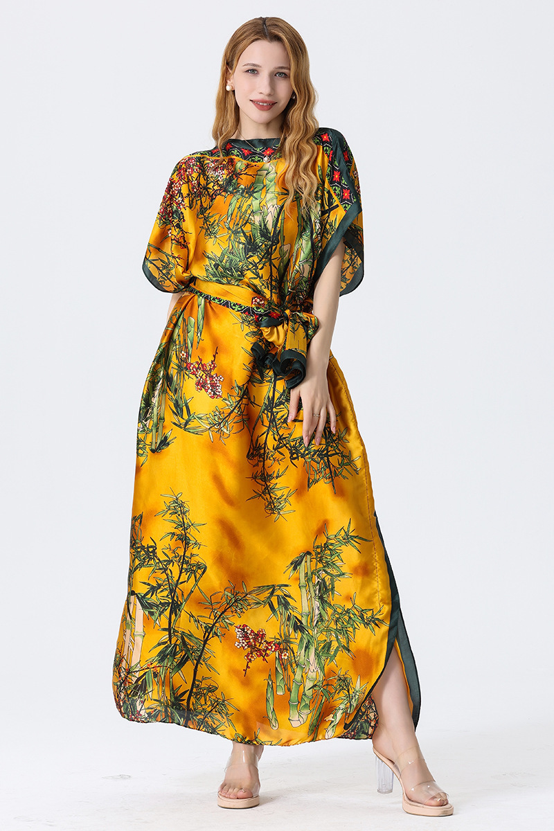 2025 primavera y verano nuevo Amazon venta rápida ropa malaya camisa de arena imitación seda brocado ropa de protección solar de vacaciones de playa