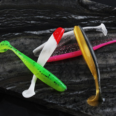 Luya fake bait with raised mouth, special T-tail soft bait noodles, lead head hook, soft worm, mandarin fish, perch with raised mouth, freshwater pass-through for wild fishing