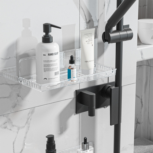 Overflow purchase transparent foldable traceless wall-mounted storage rack without punching mirror cabinet storage box multi-functional cosmetics