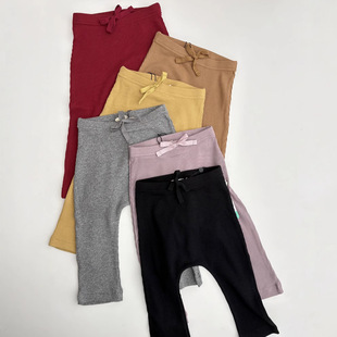 2024mar New Modale Cotton Thread Soft High-end Morandi Color Children's Big Fat Pants Series