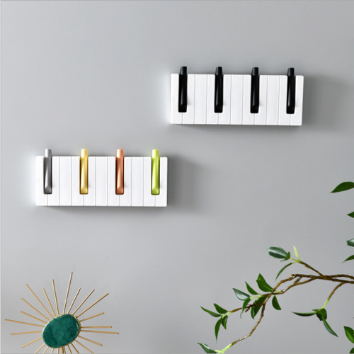 Hook wall hanging wall creative coat hook plastic kindergarten wall children's piano keys bedroom living room
