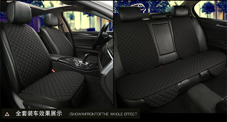Car Seat Cushion Linen Car Seat Cushion Four-Season Universal Car Seat Cover Five-Seater Breathable Car Cushion Foreign Trade Hot Style
