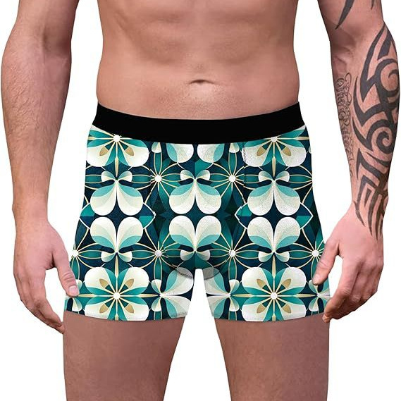 2025 Europa y América nueva moda casual trébol de cuatro hojas pantalones cortos de cuatro esquinas para hombre MP01