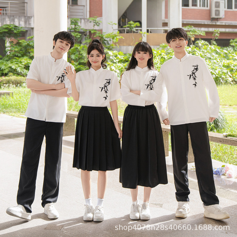 国风中式初高中大学生汉服诗歌朗诵合唱运动会演出服朗诵毕业班服|undefined