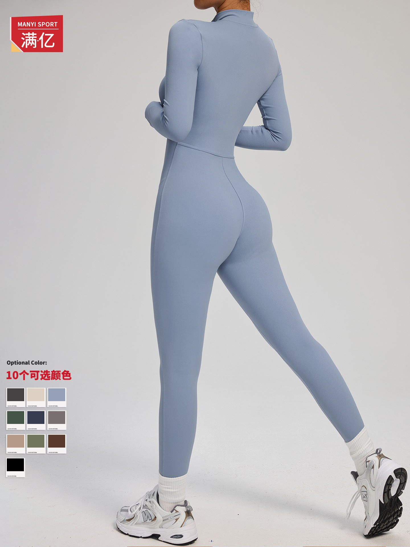 100 millones de cremallera europea y americana desnuda sensación de manga larga yoga de alta intensidad acondicionamiento físico camiseta deportiva 8306