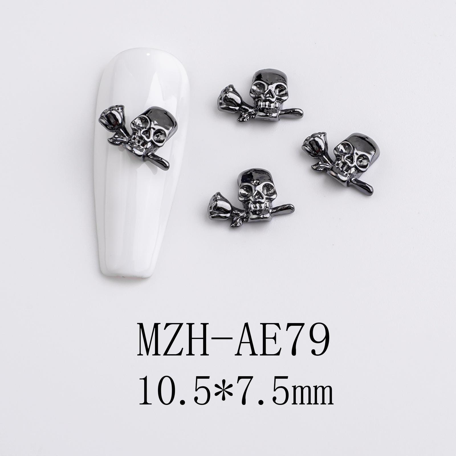 5g Weight Nail Decoration Accessories Nail Supplies 10 PCS/Package Quantity Alloy Material Halloween Festival Cross, Spider, Skull Pattern Retro, Classic Style Style Halloween Retro Classic Style Cross Spider Skull Alloy Nail Decoration Accessories 10 PCS/Package 11