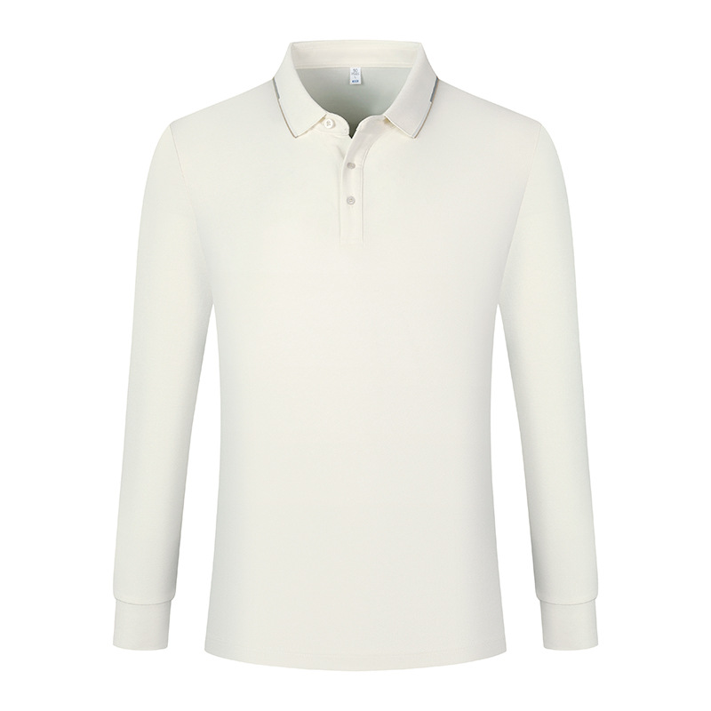 Ropa de trabajo profesional de alta gama ropa personalizada lana seda otoño invierno camisa polo de manga larga personalizada logotipo impresa
