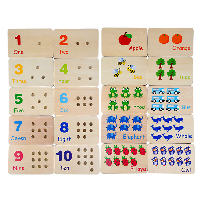 Niños Montessori Educación temprana Stick de aprendizaje de matemáticas Color Cognición Tablero de combinación Juego de palo de madera Juguetes educativos para bebés