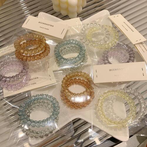 Elegant Phone Line Hairband Set for Summer, Headband Hair Tie Rubber Band for Tying Hair High Ponytail Female Hair Accessory