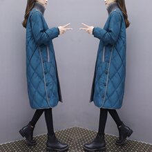 2025秋冬新款棉服女中长款韩版大码宽松轻薄棉衣过膝棉袄外套
