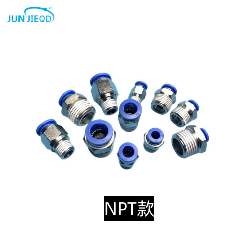 Source Factory PC External Thread Straight End Brass Fitting NPT Quick Connect Rapid Air Hose Connector Pneumatic Connector