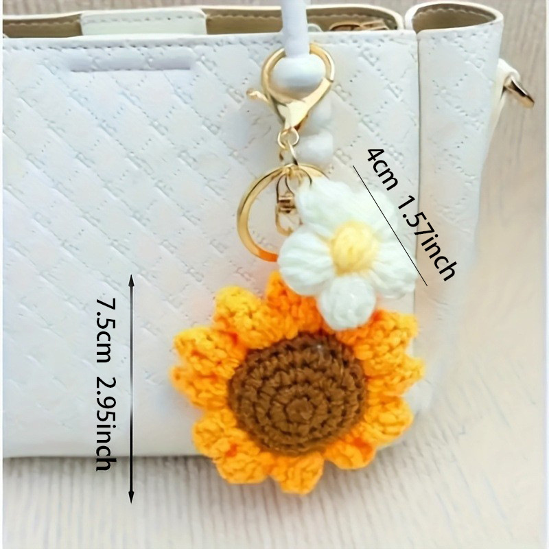 Women's Gender Cute Style 1 Piece Cute Sunflower Cloth Metal Women's Lobster Trigger Clasp Closure Bag Pendant Keychain