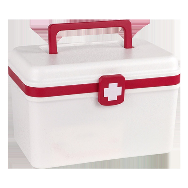 Caja de primeros auxilios para hogar, gran capacidad, múltiples compartimentos, logo personalizable
