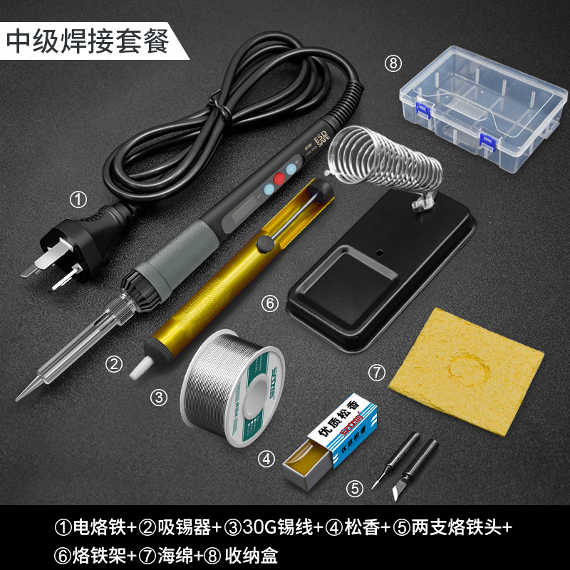 디지털 디스플레이 온도 조절 전기 납땜 인두 (중간 용접 패키지)