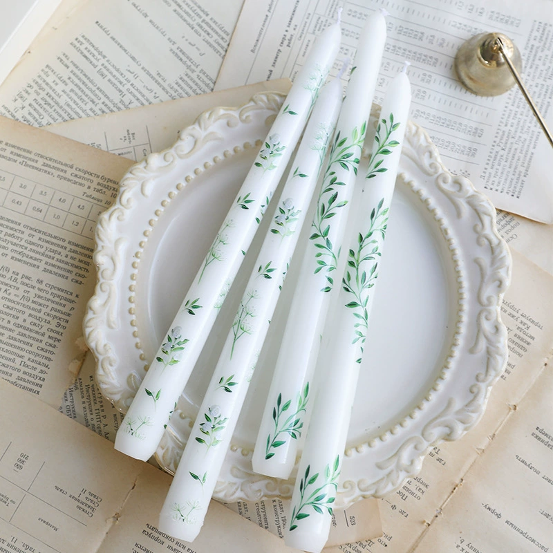 25 см свадебная печатная свеча на длинном держателе для свадьбы и праздников, домашняя свеча, европейский стиль, романтический ужин при свечах