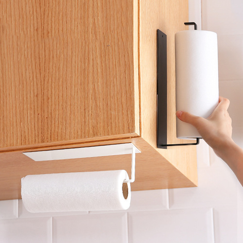 Paper Towel Holder, Hole-Free Kitchen Paper Towel Rack, Paper Towel Stand, Wrap Storage Rack, Film Organizer, Toilet Paper Hook, Sponge Holder