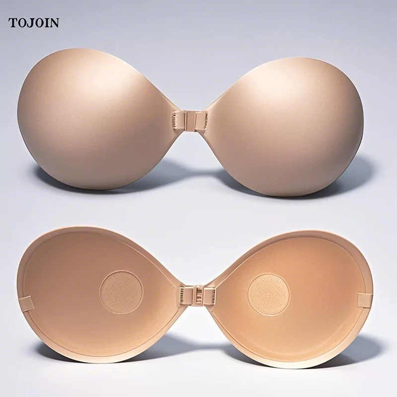 Adhesive Strapless Bra, Invisible Nipple Covers, Thickened Pads, Sizes A–B, Various Packaging