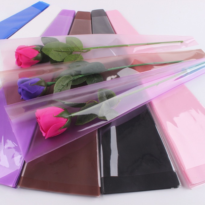 Día de la Madre Bolsa individual Bolsa de rosas individual Bolsa de embalaje de rosas engrosada mate Material de embalaje de flores al por mayor