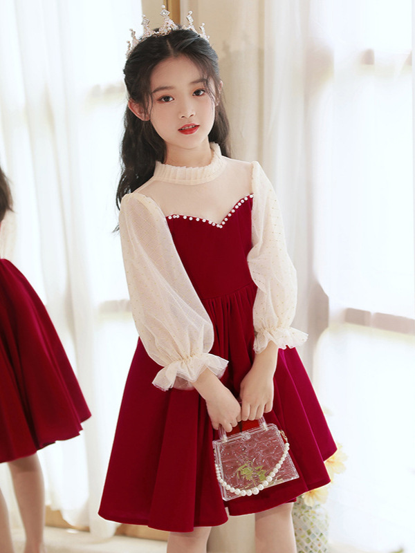 Nuevo estilo chino de Año Nuevo vestido de Año Nuevo vestido de niños vestido de cumpleaños vestido de princesa