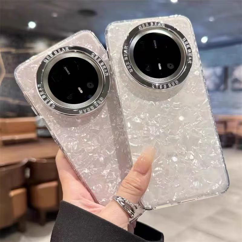 Suitable for Huawei Mate80Pro Mobile Phone Case, Simple Glitter Shell Pattern P90/70 Female Mate60Pro Protective Case