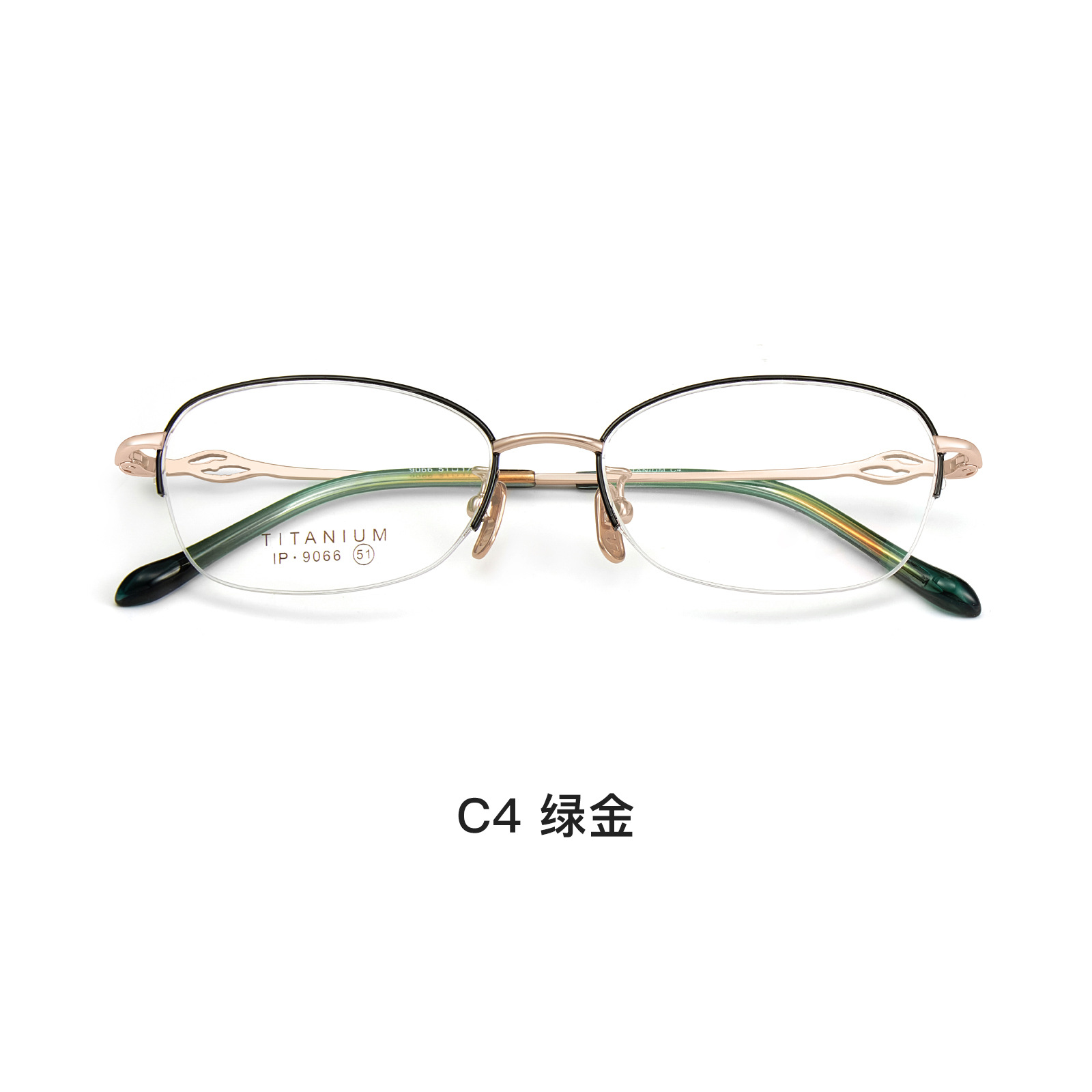 Alta calidad elegante de las mujeres de titanio puro medio marco gafas marco IP chapado temperamento encantador puede coincidir con miopía presbicia Danyang lote