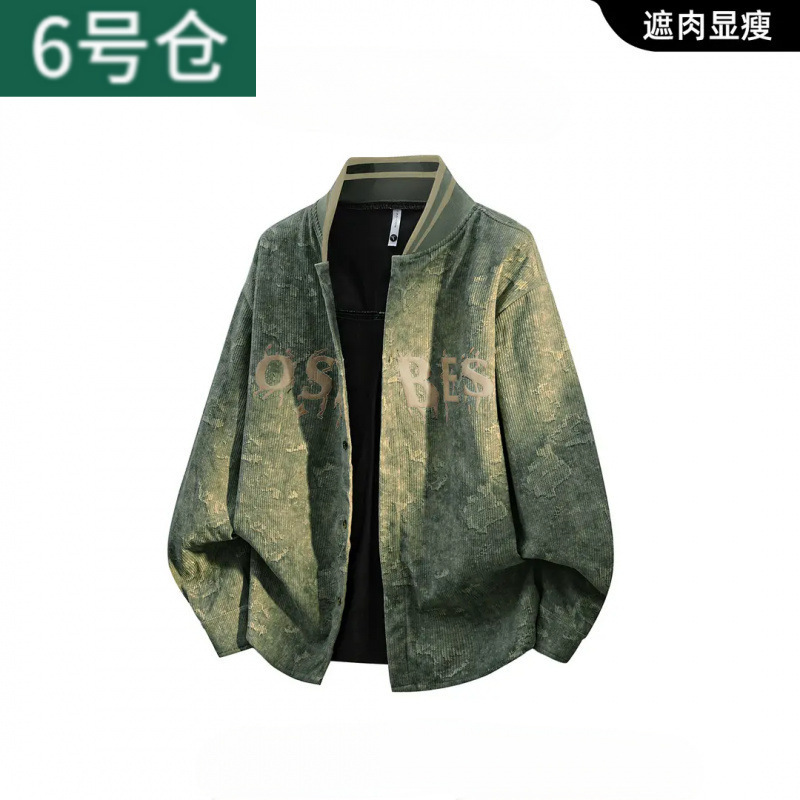 Trendy Retro College-Style Jacket with 3D Print, Cuffed Sleeves, Baseball Collar, Plus-Size Men's Slim-Fit Coat Trendy Retro College-Style Jacket with 3D Print, Cuffed Sleeves, Baseball Collar, Plus-Size Men's Slim-Fit Coat