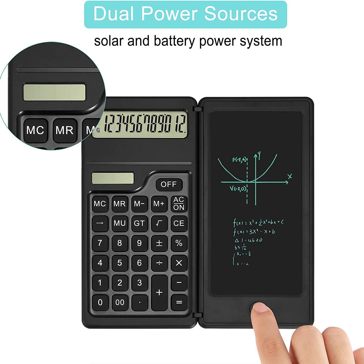 6-pulgadas calculadora solar escritura tablero aprendizaje Oficina portátil plegable LCD