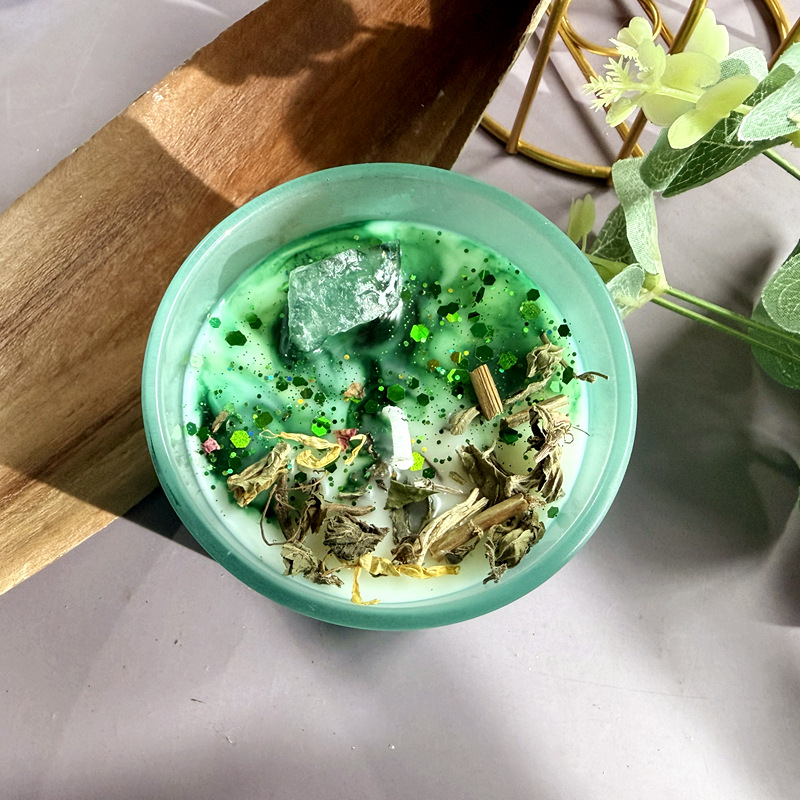 Vela de fragancia de concha de flores secas, recuerdo transfronterizo, cera de soja, vela de aromaterapia de cristal hecha a mano de color, alto valor