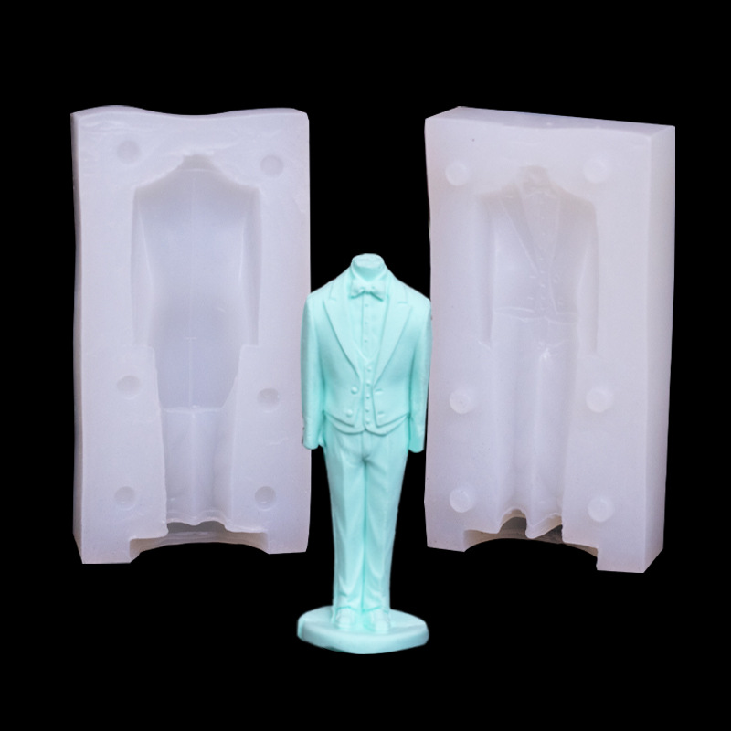 3D traje de modelado silicona molde creativo hecho a mano fondant cerámica suave arcilla epoxi decoración yeso