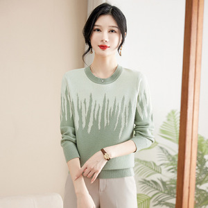 妈妈秋冬装毛衣中年女保暖内搭中老年人风针织打底衫提花上衣，女装针织衫/毛衣，妃慕昵服饰