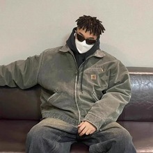 CARHARTT卡哈特J97底特律洗水复古做旧古着牛仔帆布工装夹克外套