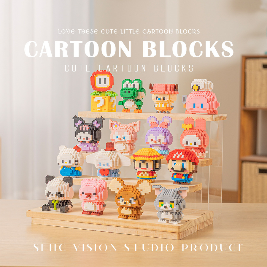 Muñecas de dibujos animados compatibles Le ciego caja de partículas pequeñas bloques de construcción puzzle ensamblaje juguetes para niños regalos al por mayor image 4