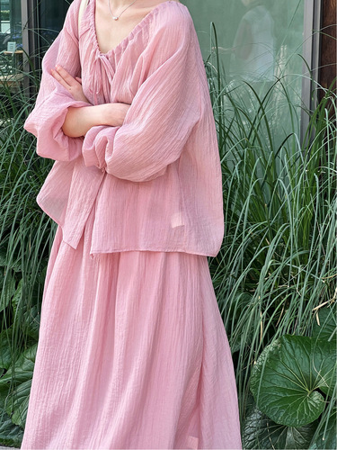 Luxe Western Gentle Drawstring Pockets Folded Sun Shirt + Skirt Set 3238 Vacation Style Outfit