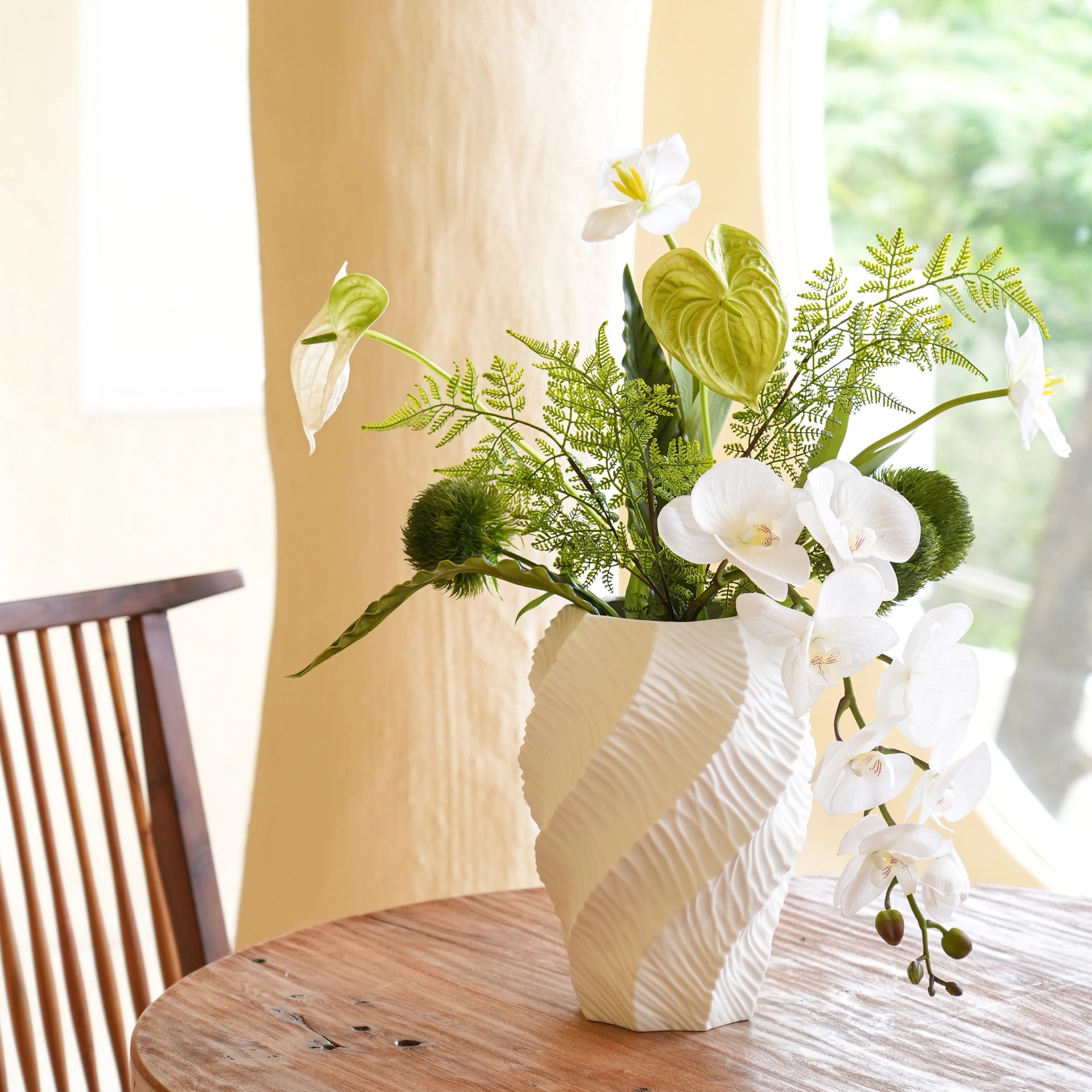 Moderno ins simple vasos de vidrio de ventana europeos flores hidropónicas ricos y preciosos bambú comedor decoración de la mesa