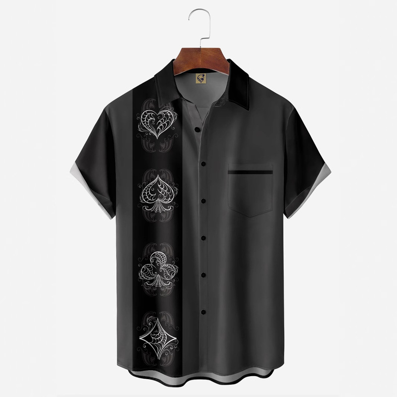 5-6-2025 Creative 3D Digital Printing Moisture Wicking Trendy Loose Short-Sleeved Shirt Men's Top E306