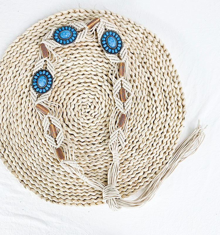 Woven Belt Design Retro, Ethnic Style, Bohemian Style Yan Haoxiang Style Belt Bohemian Handwoven Tassel Vintage Waist Chain Women's Decorative Dress Versatile Waist Accessory