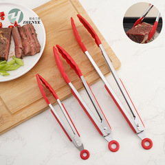 7-inch 9-inch 12-inch Silicone Food Tongs 3-Piece Set Kitchen Baking Tongs BBQ Tongs Steak Tongs Food Tongs
