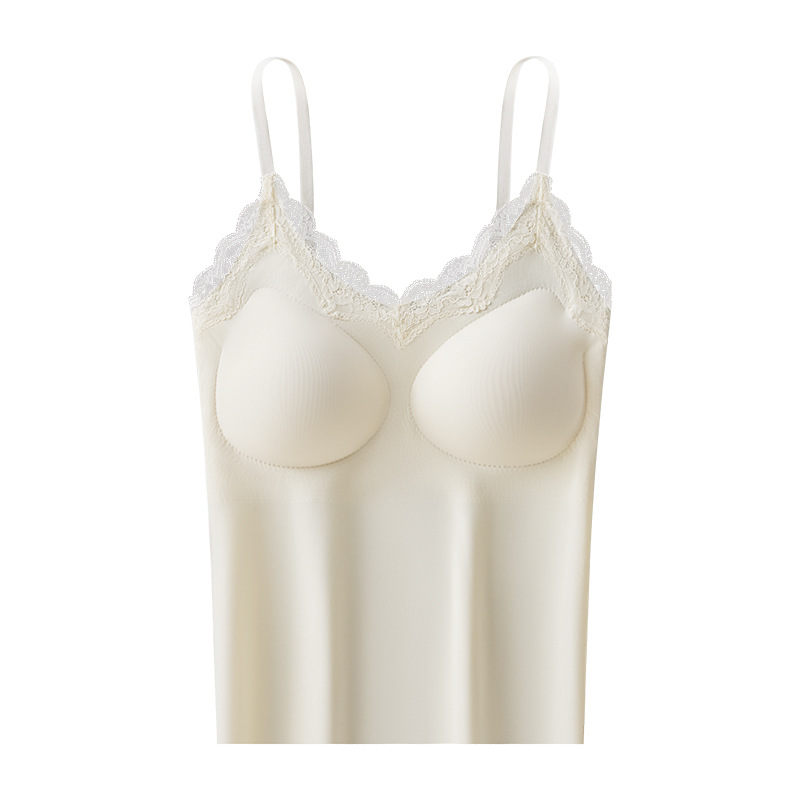 Eslinga de espalda hermosa de encaje sin costuras de seda de hielo