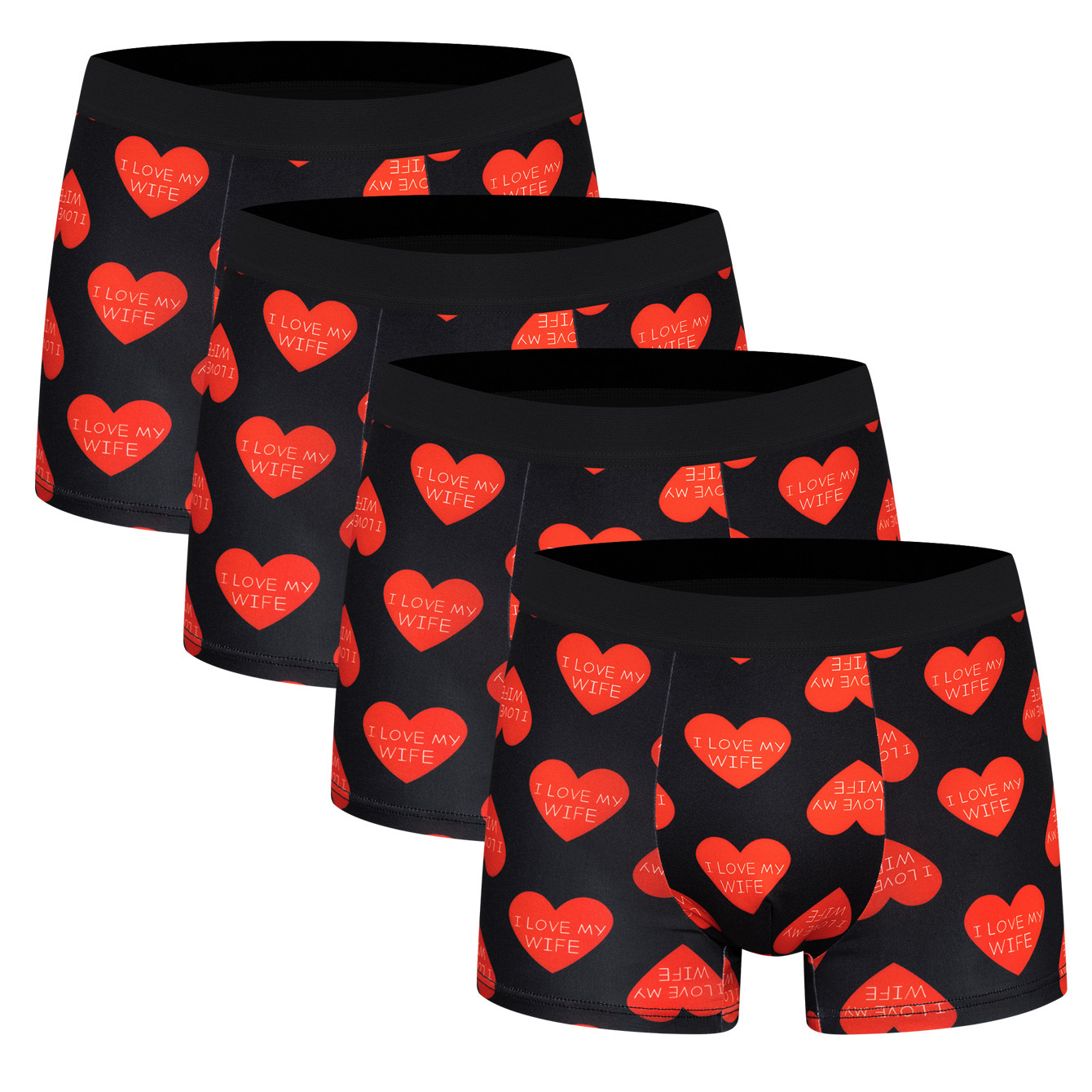 Boxers respirants pour hommes, taille mi-haute, imprimés, en coton et polyester, pour un confort décontracté au quotidien_voghion.com