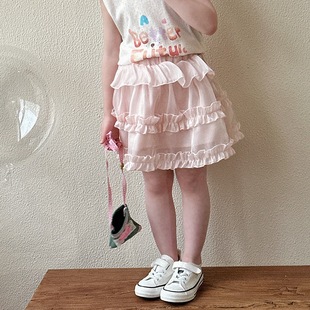 Girl's Skirt Summer Children's Skirt 2025 New Style Little Girl's Cake Princess Skirt Baby Girl's Summer Dress