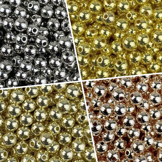 4mm-10mmCCB round bead plastic ABS plating round bead spacer loose bead necklace bracelet DIY jewelry accessories