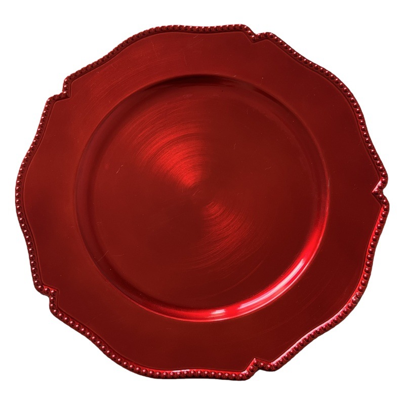 Suministro de placa de carne occidental placa de plástico de lámina sin costura regalos al por mayor para los clientes plato de fruta hotel comida de boda