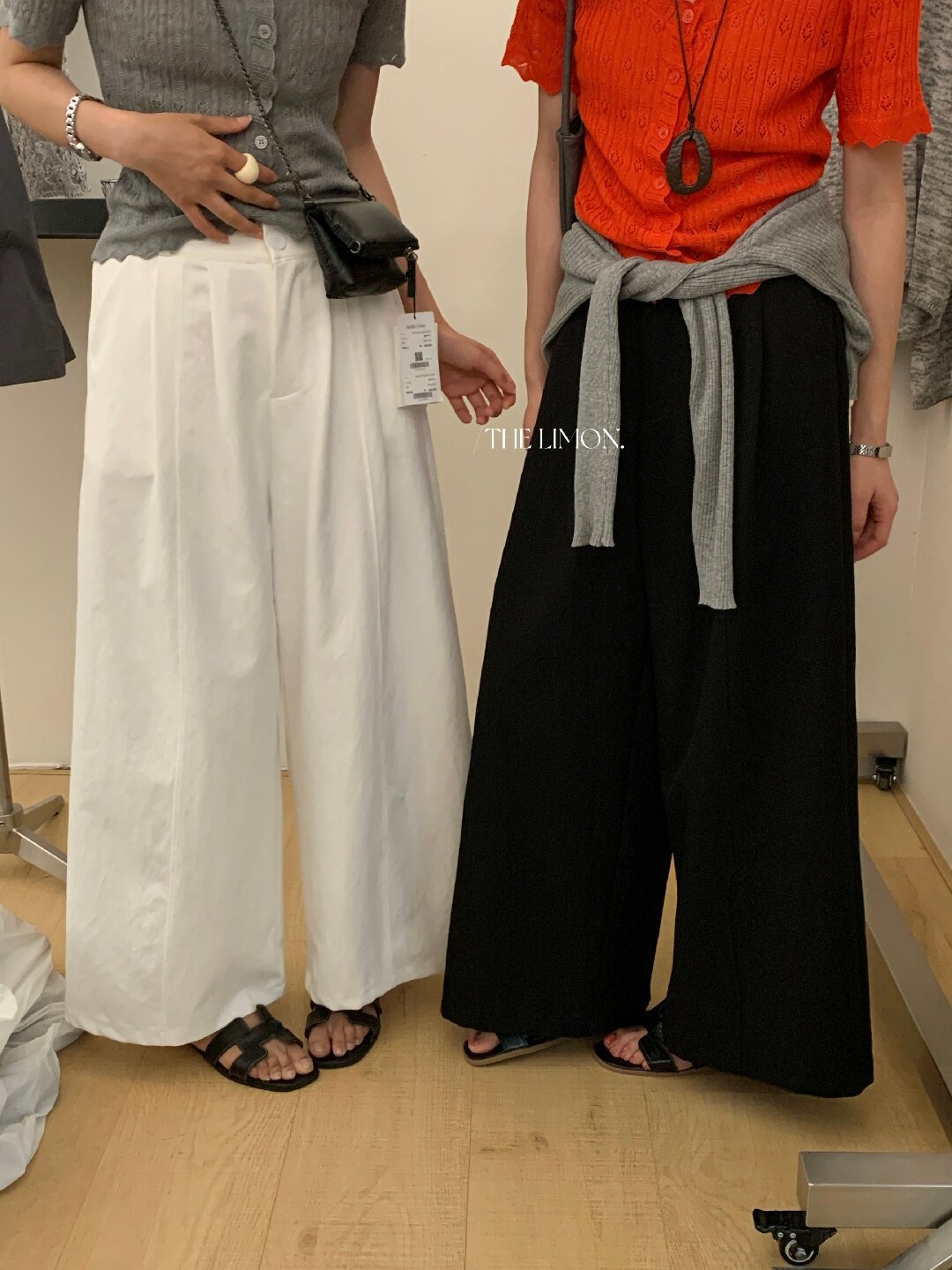 Quần culottes nữ ống rộng cạp cao dáng suông phong cách tối giản — màu đen, Xám cacbon, Xám bạc, màu trắng chi tiết 28