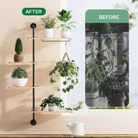 多层旋转窗植物架轮胎木质金属角植物支架室内悬挂植物架旋转花架
